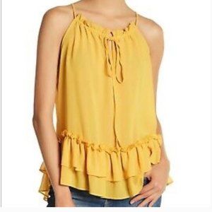 RO&DE yellow ruffle tank